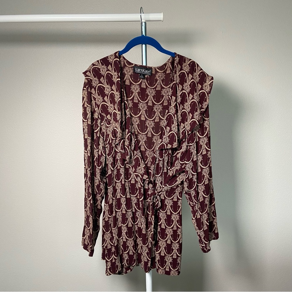 Karen Kane Vintage Bohemian Tunic Blouse XL